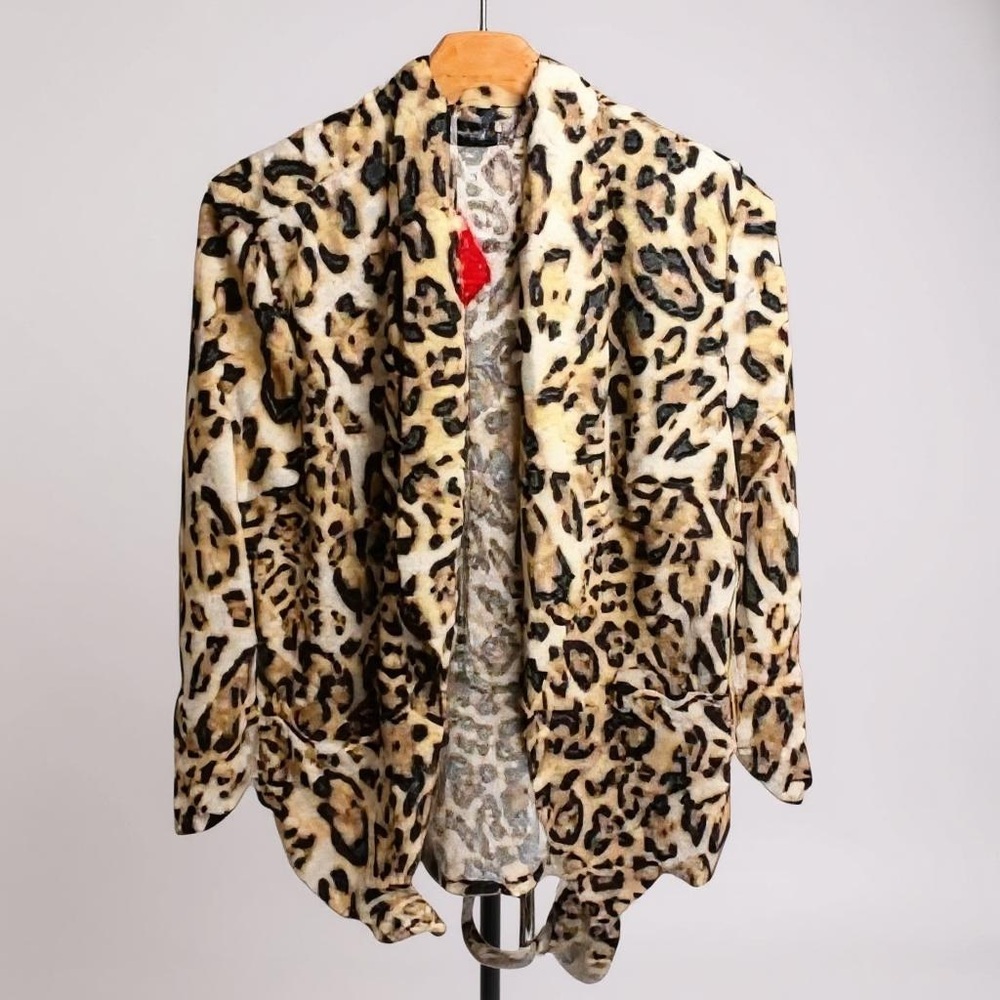 MINT LIMIT Leopard Print Open Front Blazer – NWT Size Large